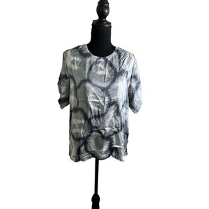 One Teaspoon Women's Black And White Satin T-shirt, XS & M